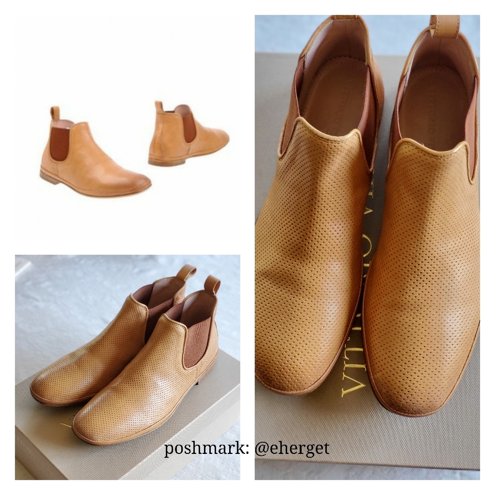 NWT MADE IN ITALY Tan Chelsea Leather Ankle Boot